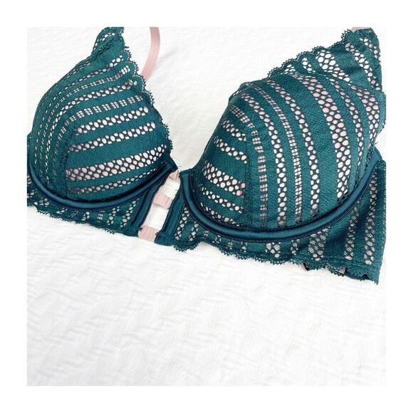 Buy 1 get 1 free 32c Victorias Secret green lace lined plunge - Picture 2 of 11